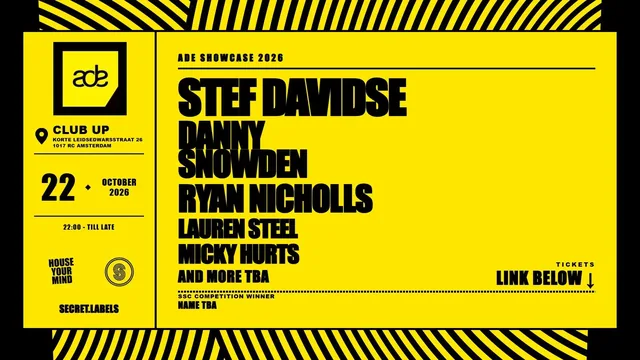 SSC × House Your Mind ADE party artwork, Club Up, 22 October 2026